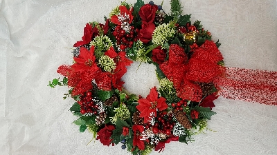 Silk door wreath