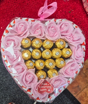 Pink chocolate heart