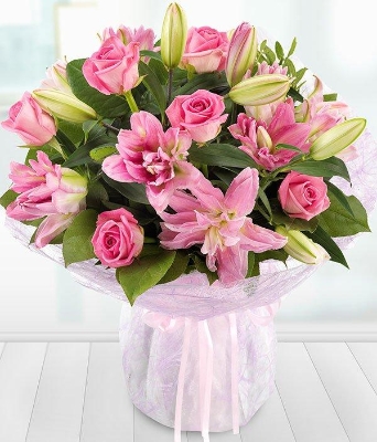 pink Rose and pink Lily classic